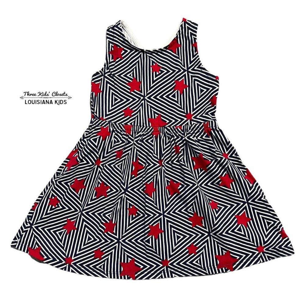 Gymboree 2T Stars & Stripes Patriotic Cross Back Dress
